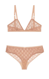 GG All Over Embroidered Tulle Lingerie Set
