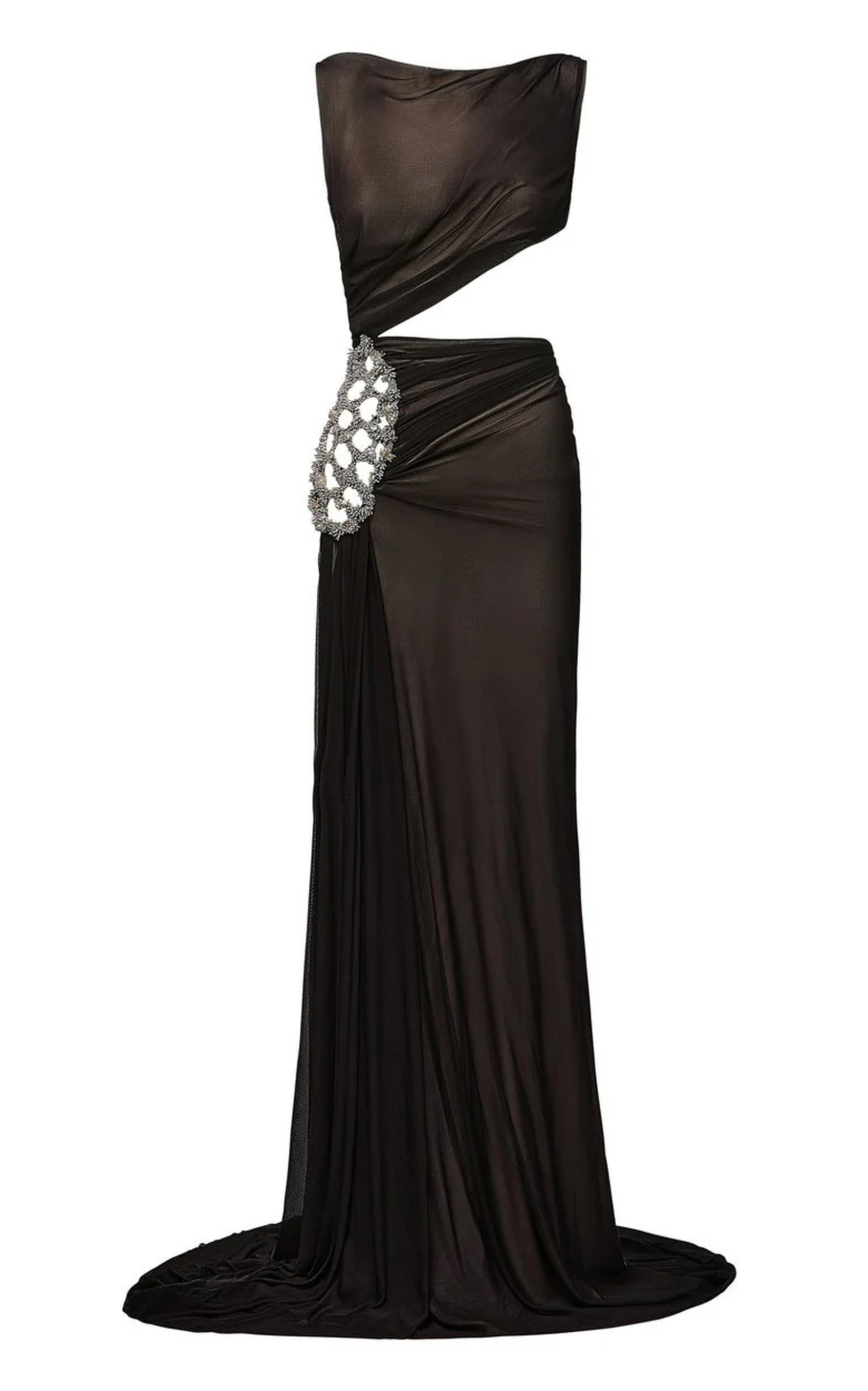 Rapturous Asymmetric Gown in Black