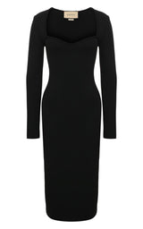 Stretch Viscose Bodycon Dress-Mini Dresses-Gucci-IT 40-Black-Viscose-Runway Catalog