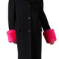 Women's Cashmere Wool Coat with Shearling-collar