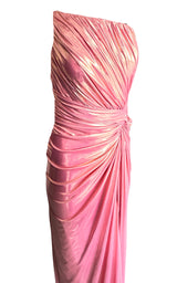 Pink Metallic Cocktail Prom Dress