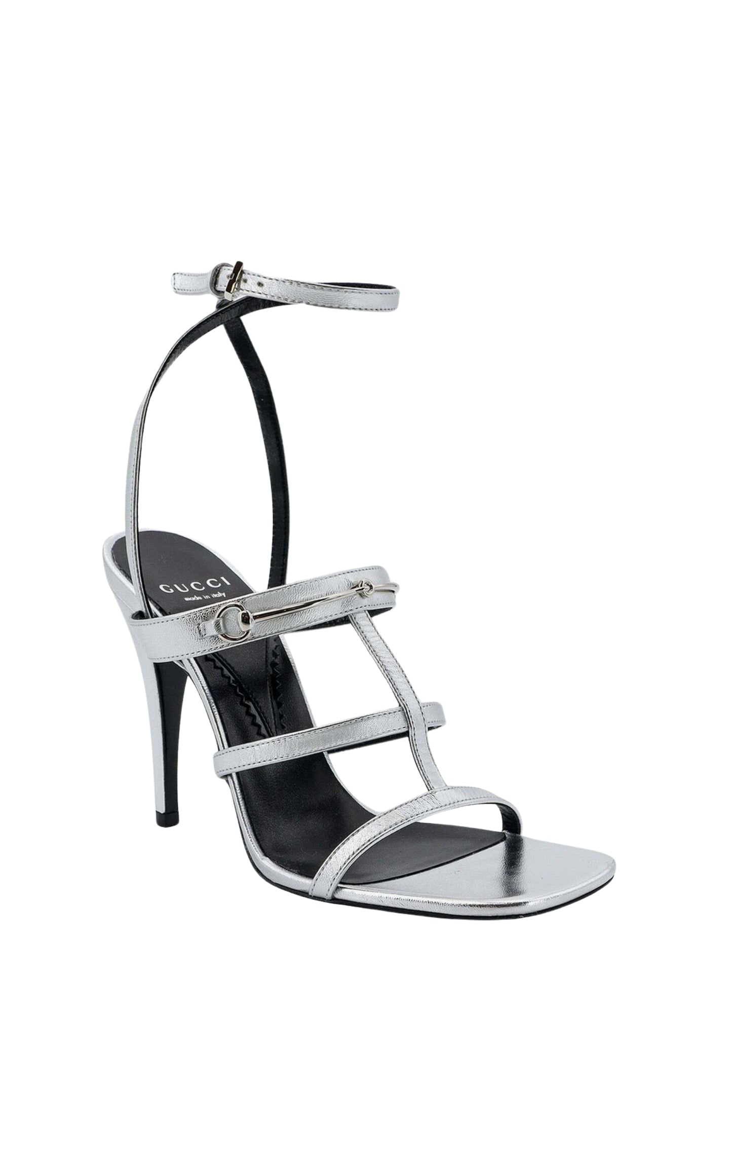 Horsebit Silver Leather Sandals