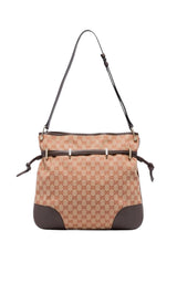 Sac porté épaule en cuir et tissu GG Supreme