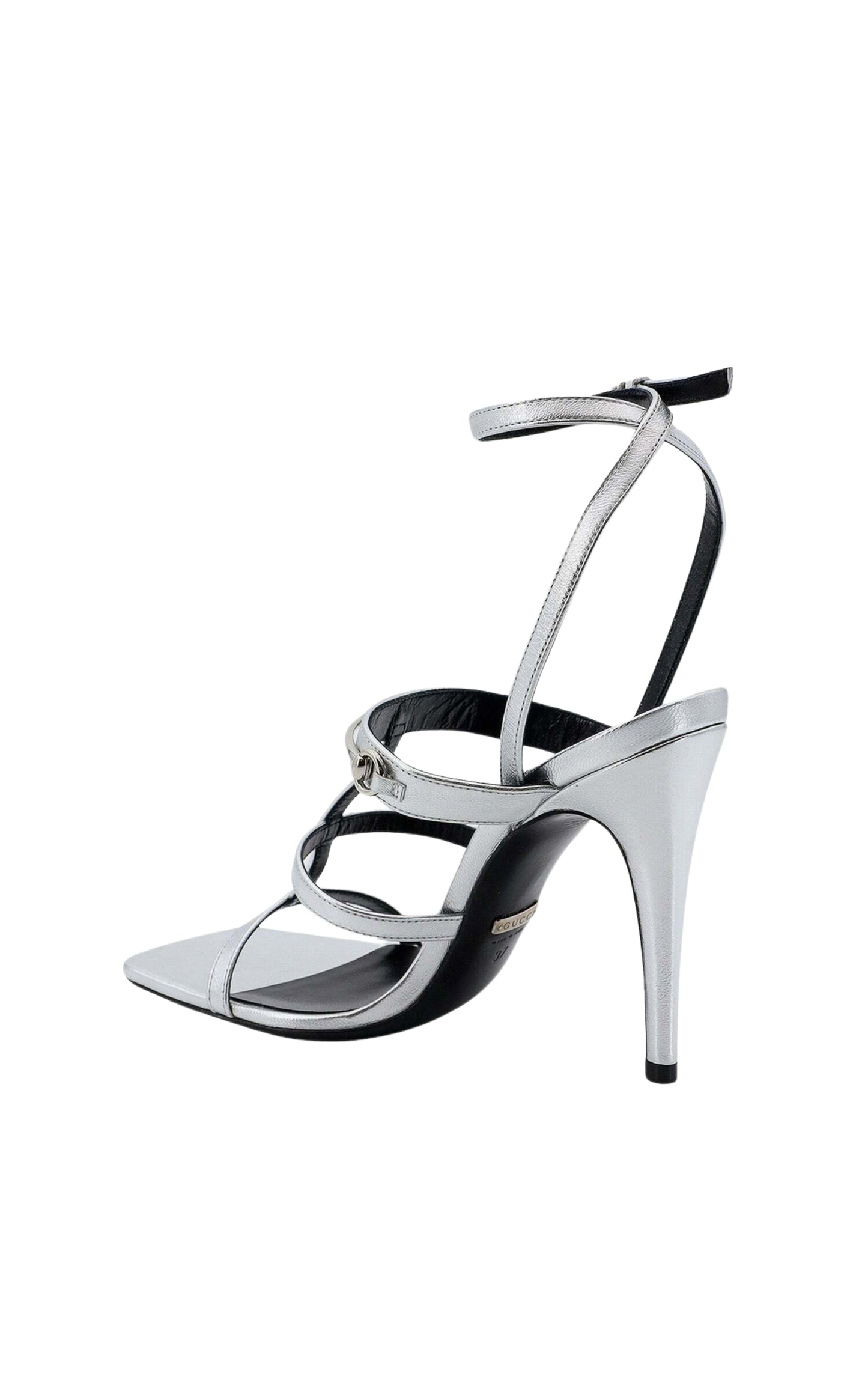 Horsebit Silver Leather Sandals