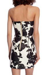 Floral Printed Leather Dress