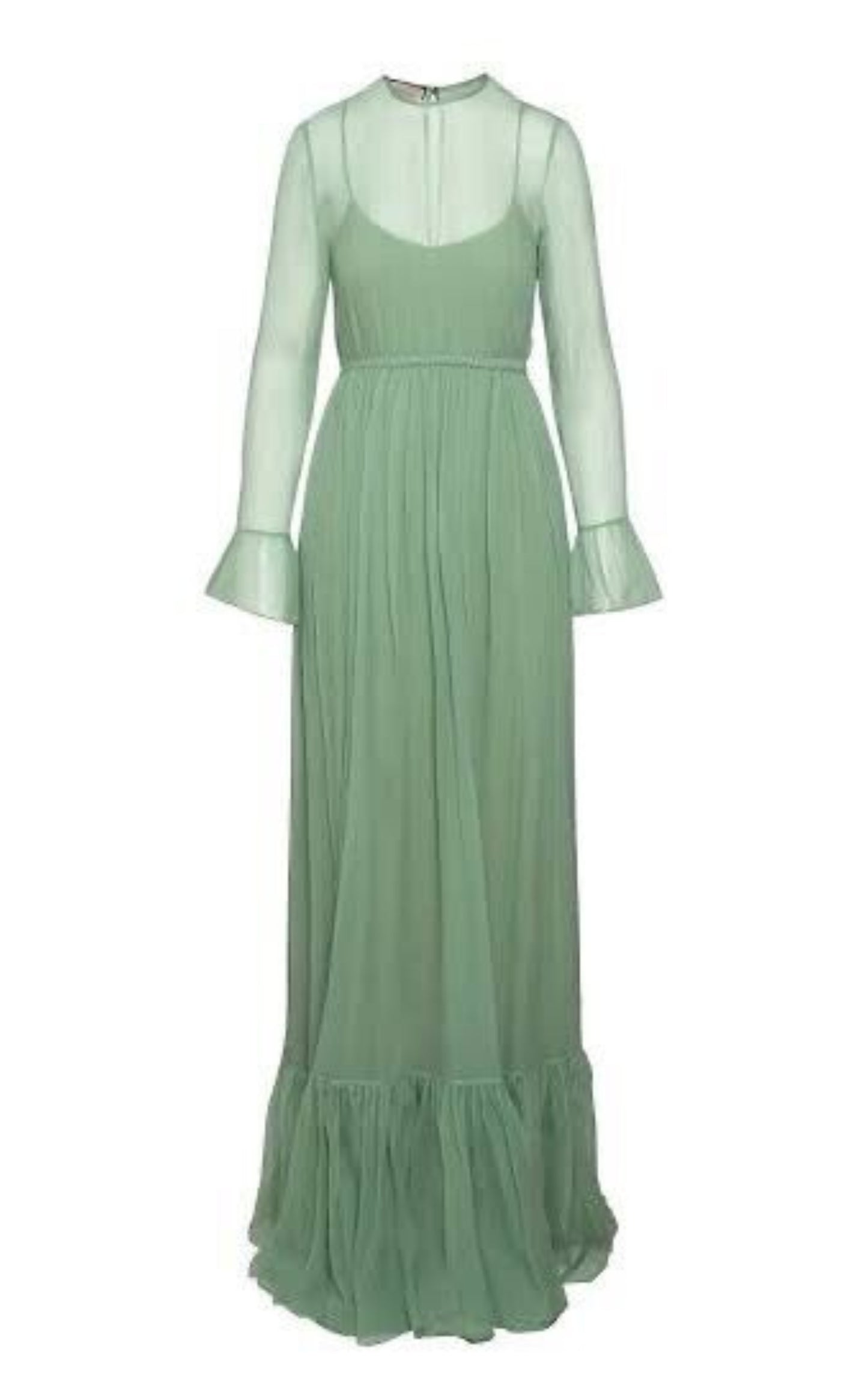 Green Chiffon Silk Dress