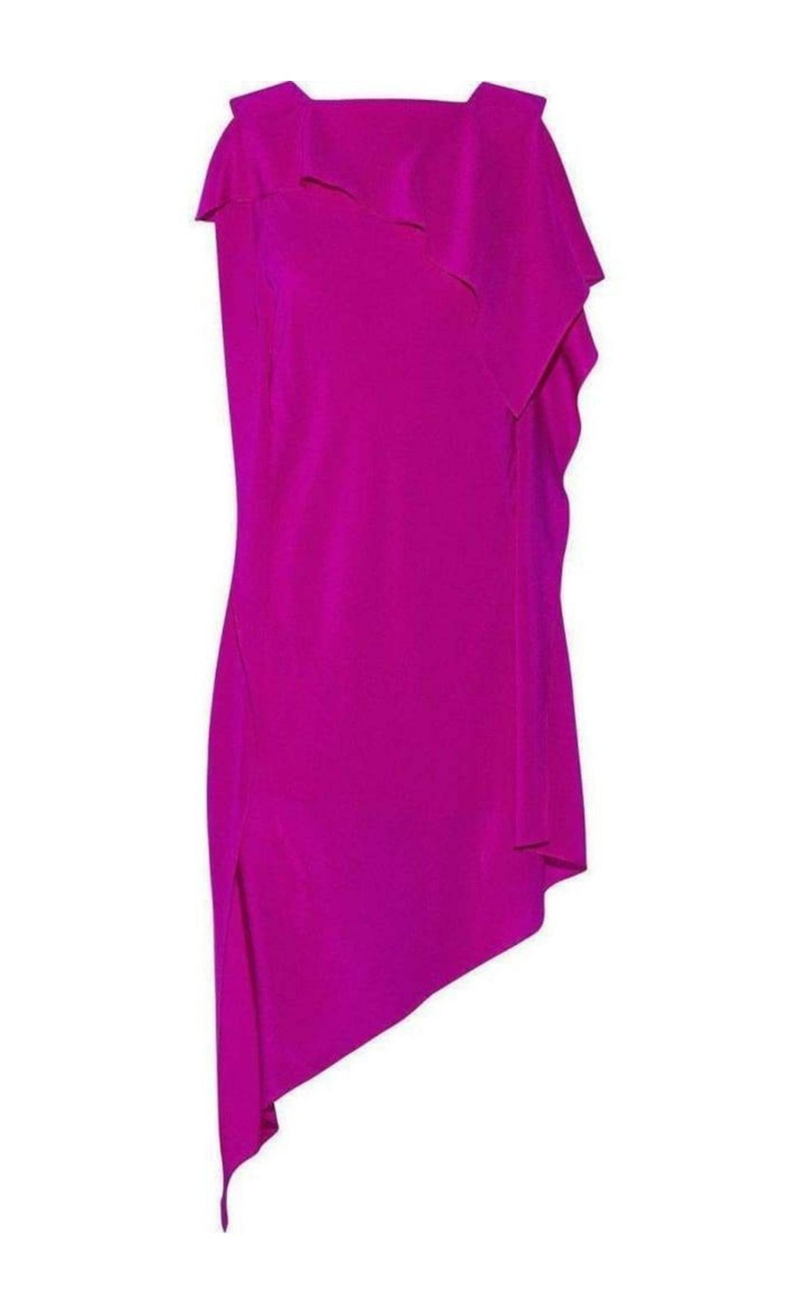 Barrow Asymmetric Silk Crepe de Chine Dress Acne Studios