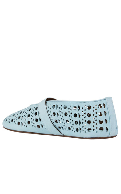 Alaïa Blue Leather Ballet Flats - Runway Catalog