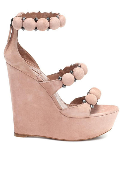 Bombe Suede Wedge Sandals Alaïa