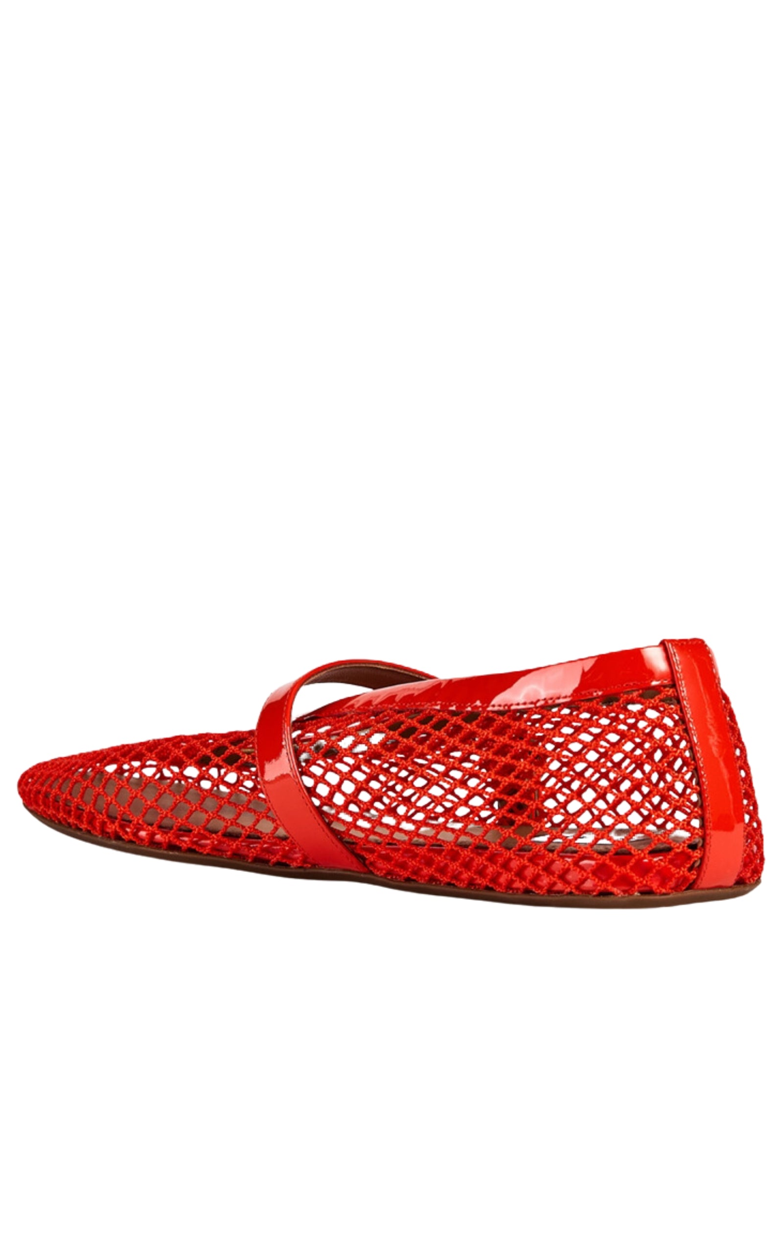 Orange Fishnet Mary Jane Flats Alaïa