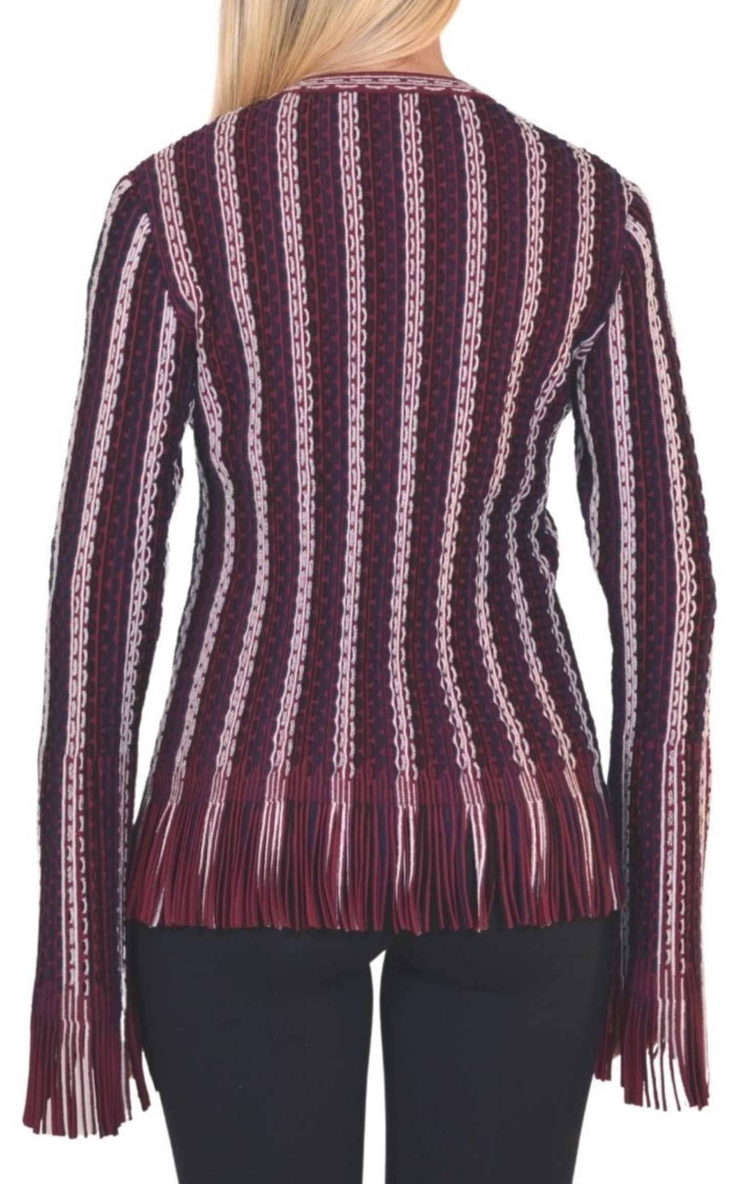 Seamed Knit Moto Fringe Jacket Alaïa