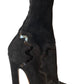 Alaïa Thigh High Black Leather Studded Boots