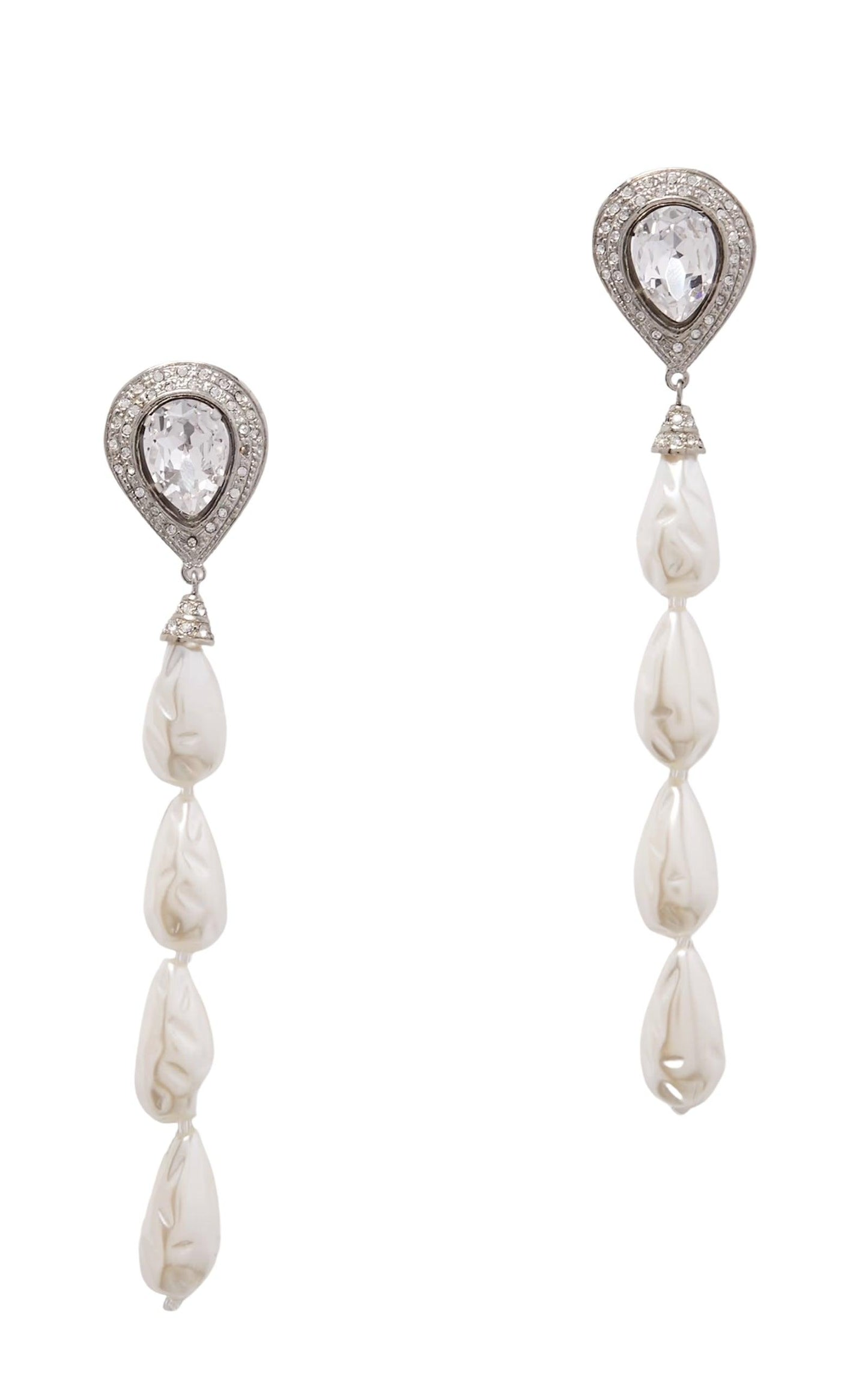 Crystal-embellished Pearl Clip-on Earrings Alessandra Rich