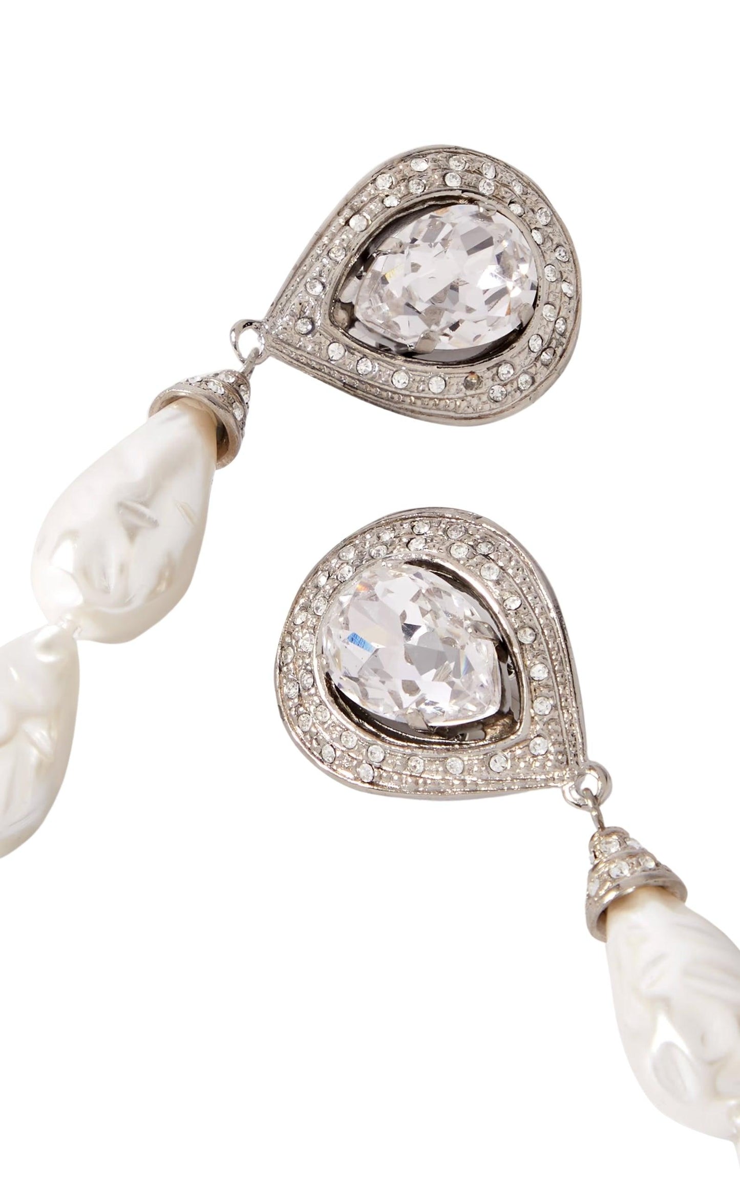 Crystal-embellished Pearl Clip-on Earrings Alessandra Rich