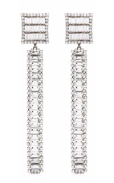 Long Crystal-embellished Earrings Alessandra Rich