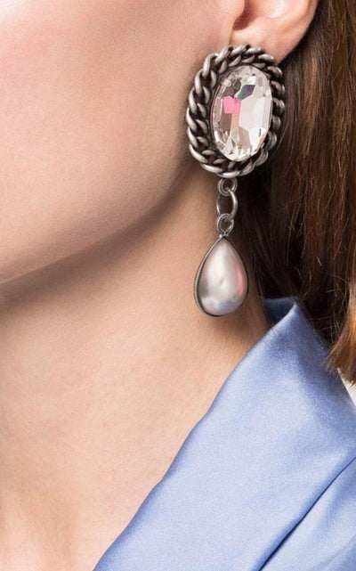 Pearl Drop Clip-On Earrings Alessandra Rich