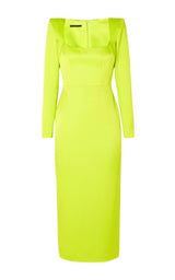 Manor Strong-Shoulder Midi Dress Alex Perry