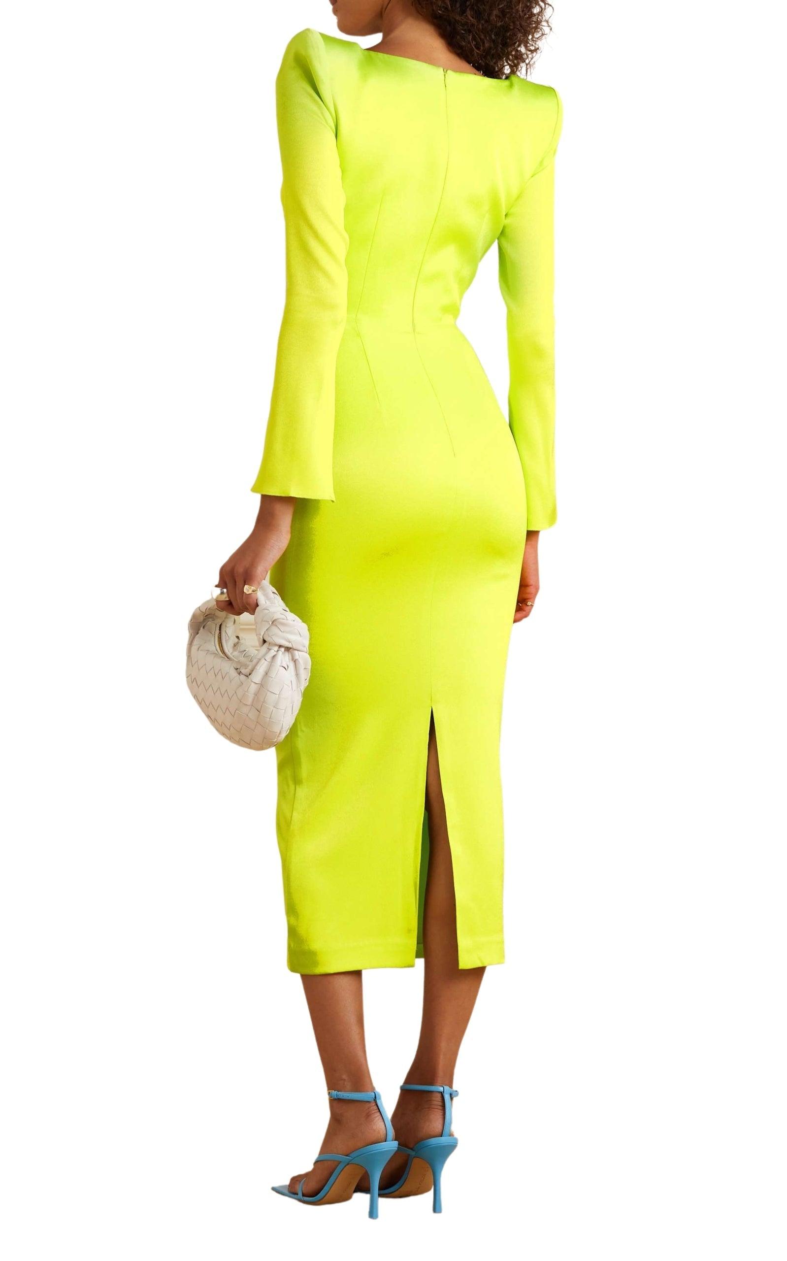 Manor Strong-Shoulder Midi Dress Alex Perry