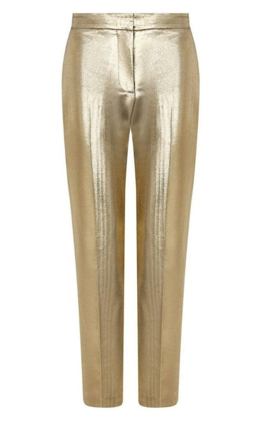 Metallic Moire Cigarette Pants Alexander McQueen