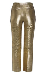 Metallic Moire Cigarette Pants Alexander McQueen