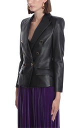 Double-breasted Leather Blazer Alexandre Vauthier