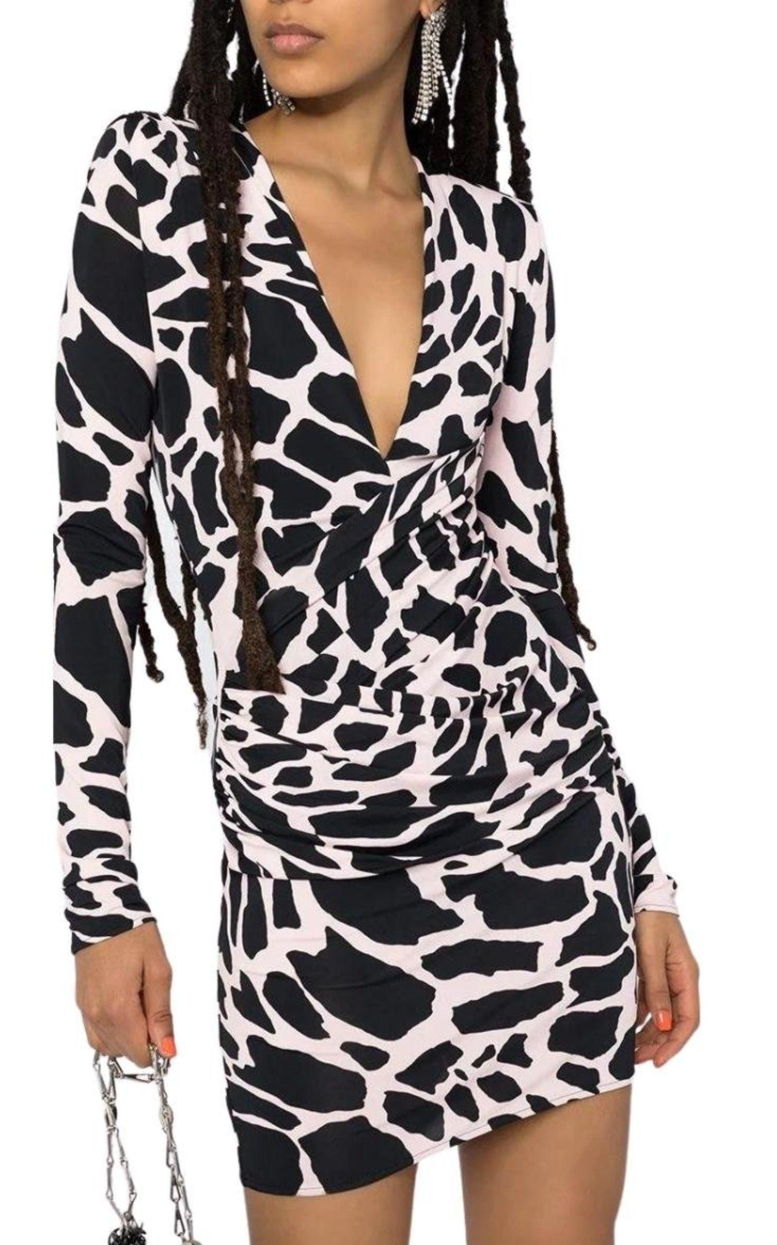 Giraffe Print Mini Dress Alexandre Vauthier