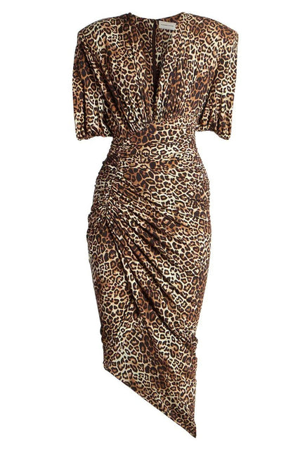 Leopard-print Ruched Dress Alexandre Vauthier