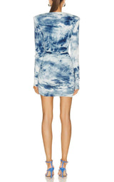 Tie-dye Print Ruched Mini Dress Alexandre Vauthier