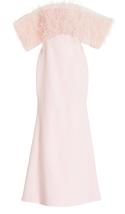 Feather Trim Off-The-Shoulder Gown Aliétte