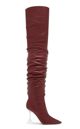 Olivia Leather Over-The-Knee Boots Amina Muaddi