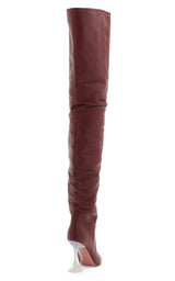 Olivia Leather Over-The-Knee Boots Amina Muaddi