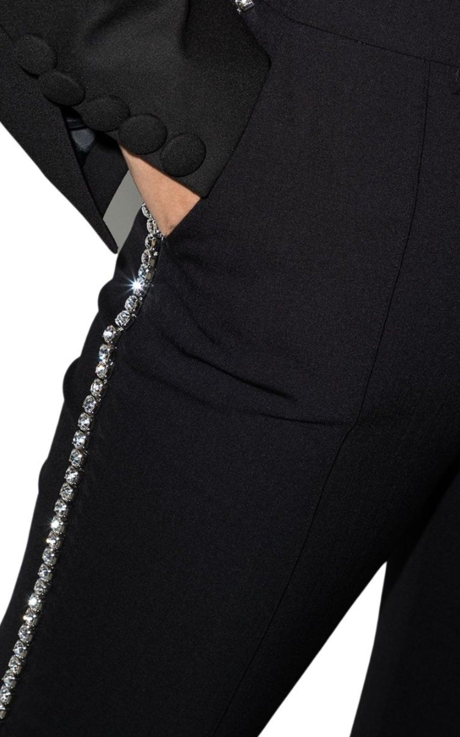 Fitted Jeweled Pants Area