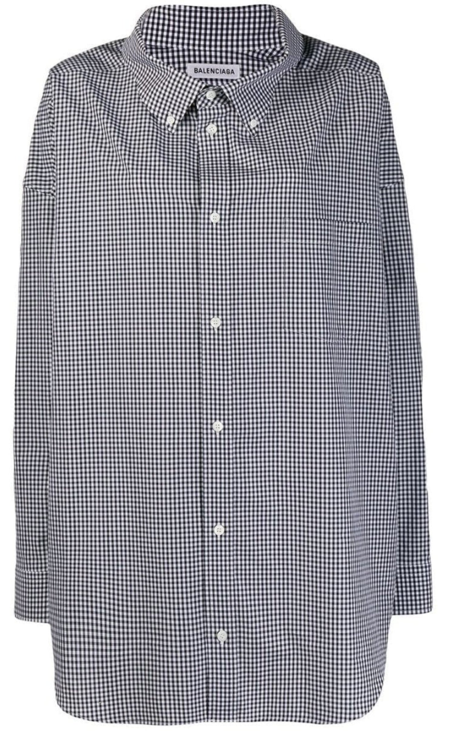 Balenciaga Swing Logo-print Checked Poplin Shirt