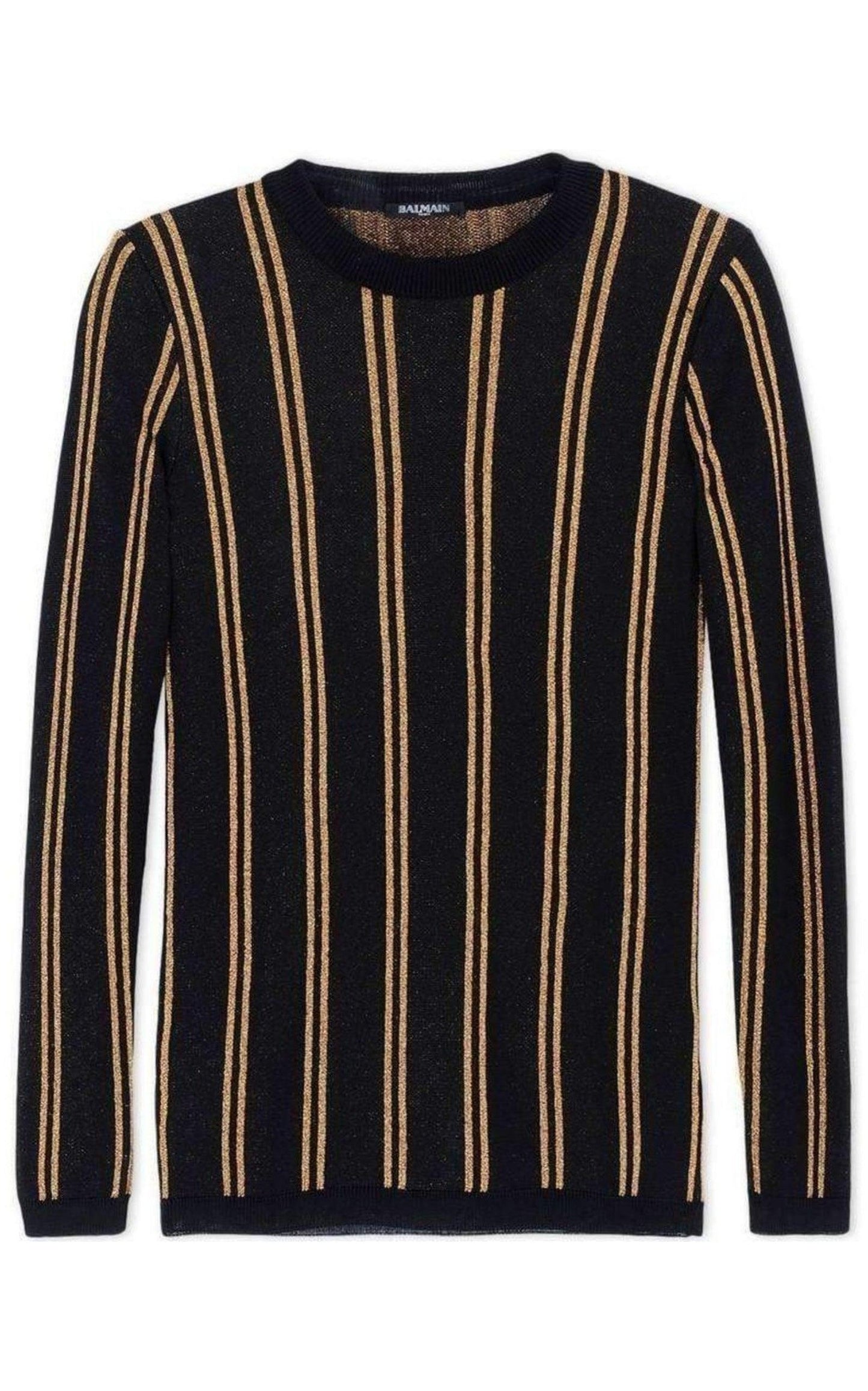 Black And Gold Striped Sweater Balmain