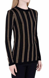 Black And Gold Striped Sweater Balmain