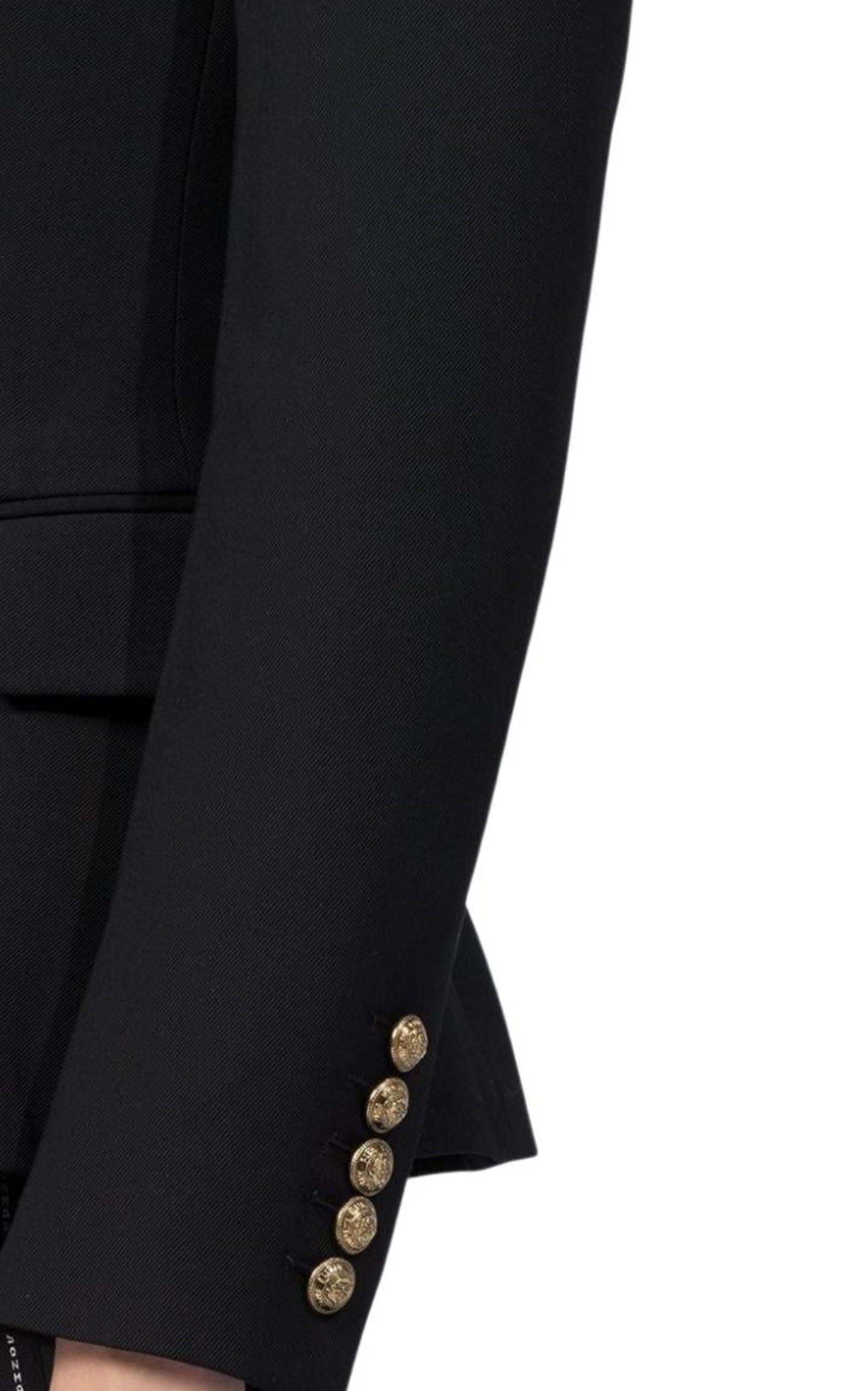 Black Double-Breasted Blazer Jacket Balmain