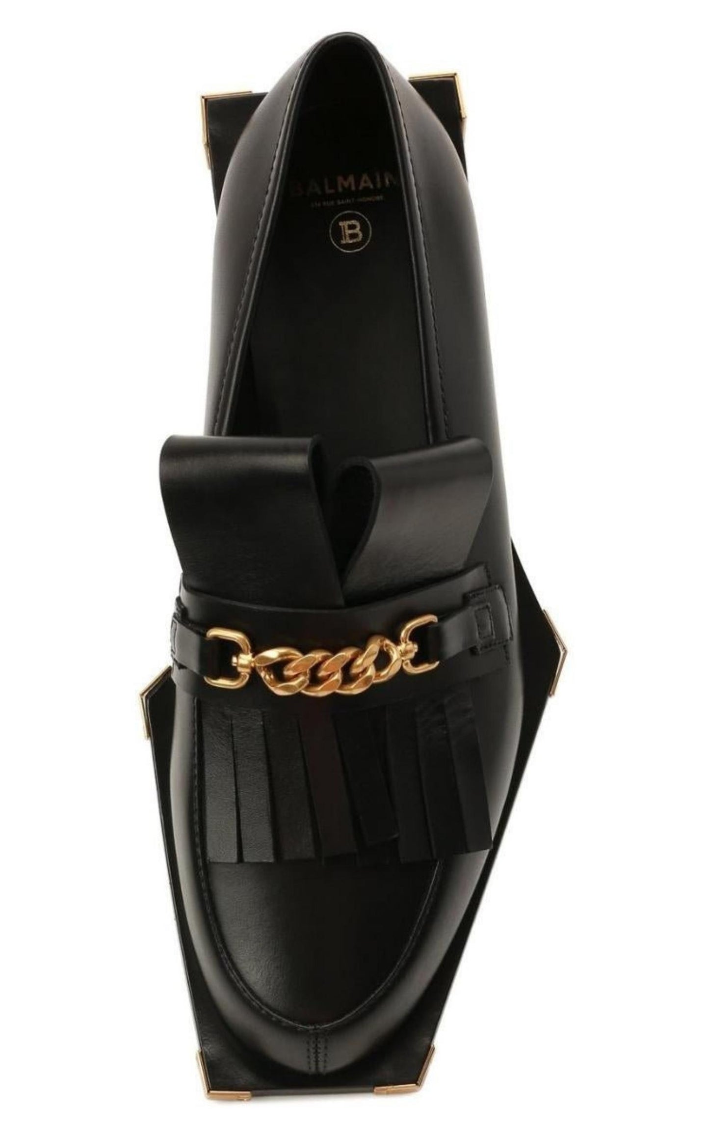 Balmain Black Tomi Leather Loafers