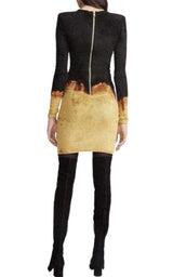 Balmain Black Velvet Dress Fire Dress