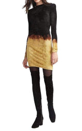 Black Velvet Fire Dress Balmain