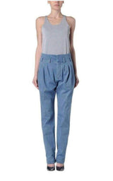 Blue Denim High Waist Pants Balmain