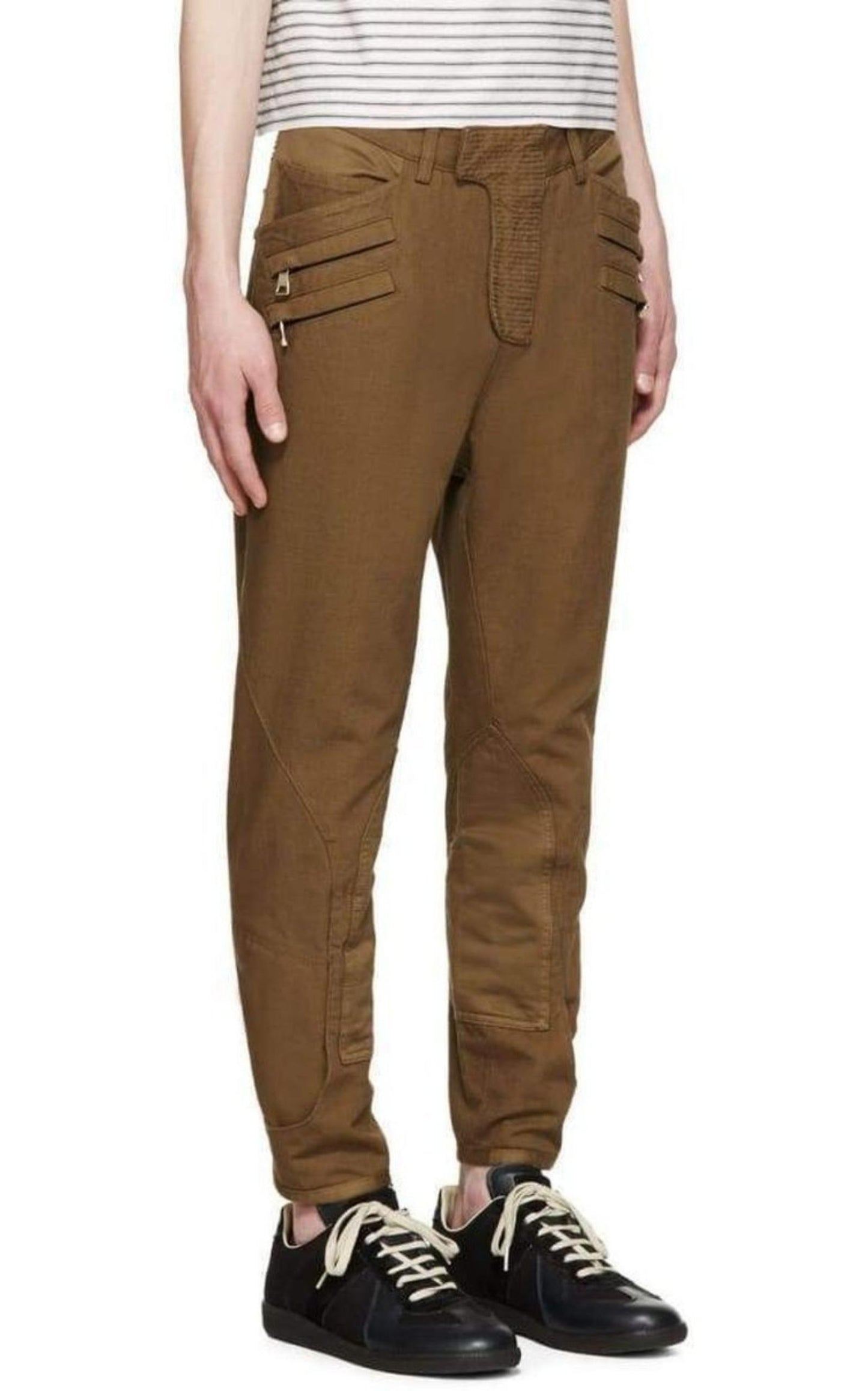 Brown Cropped Trousers Balmain