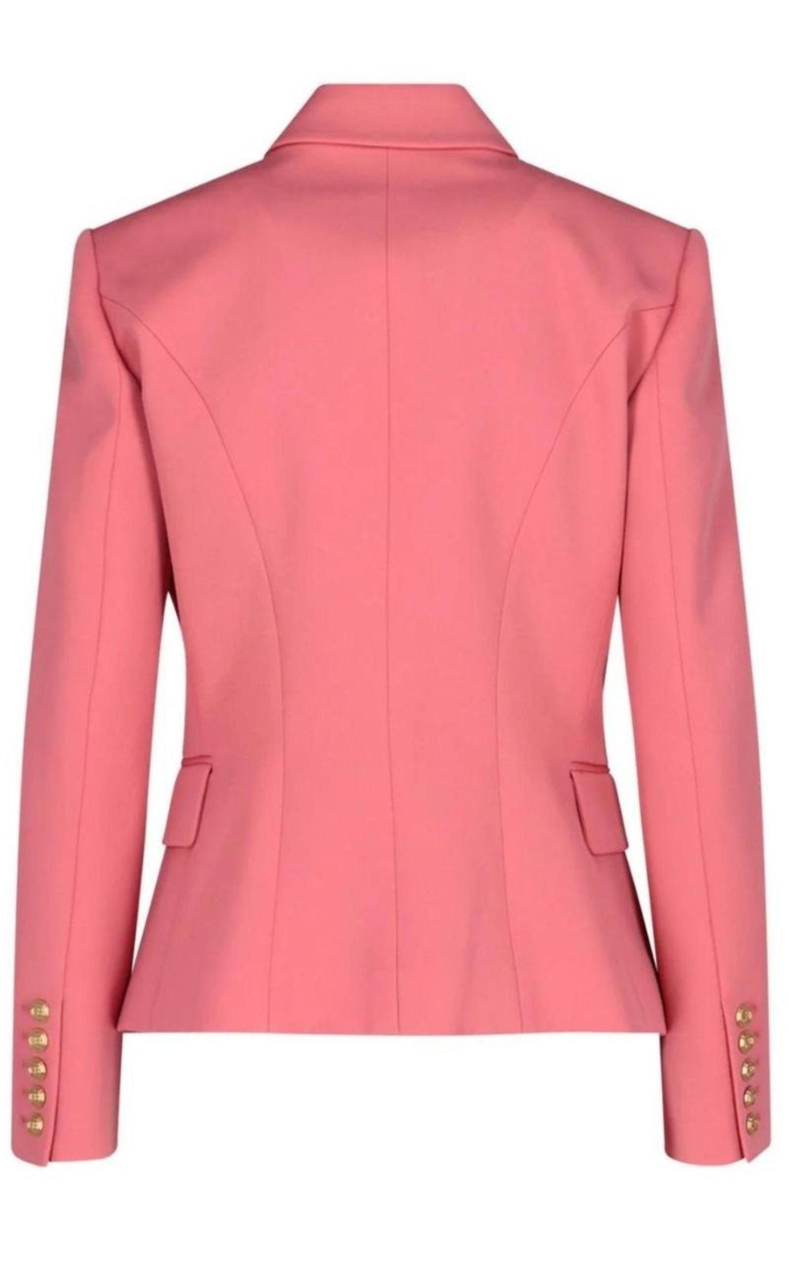 Balmain Coral Double-breasted Wool Blazer