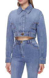 Cropped Denim Jacket Balmain