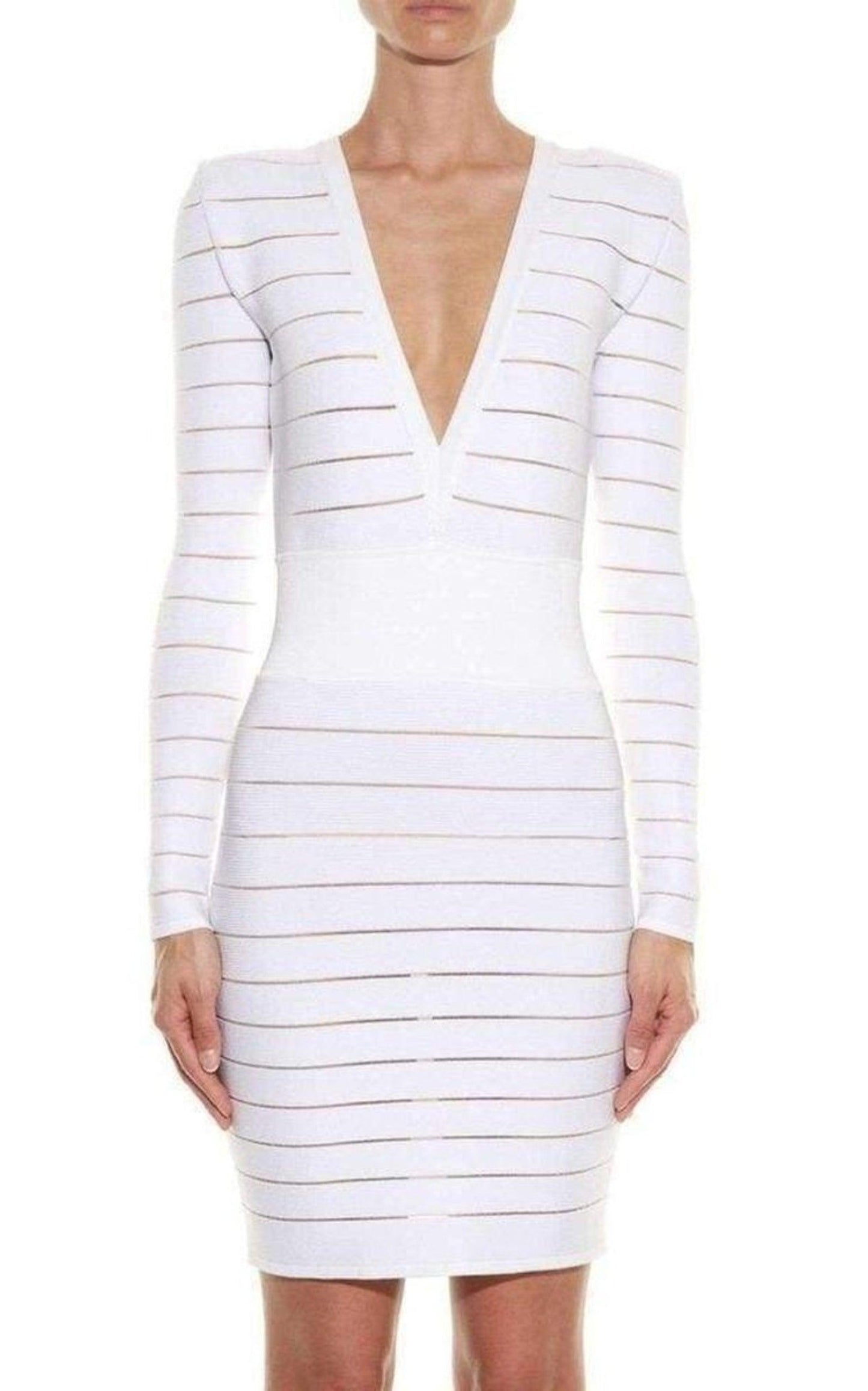 Deep V-Neck Knit Dress Balmain