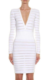 Deep V-Neck Knit Dress Balmain