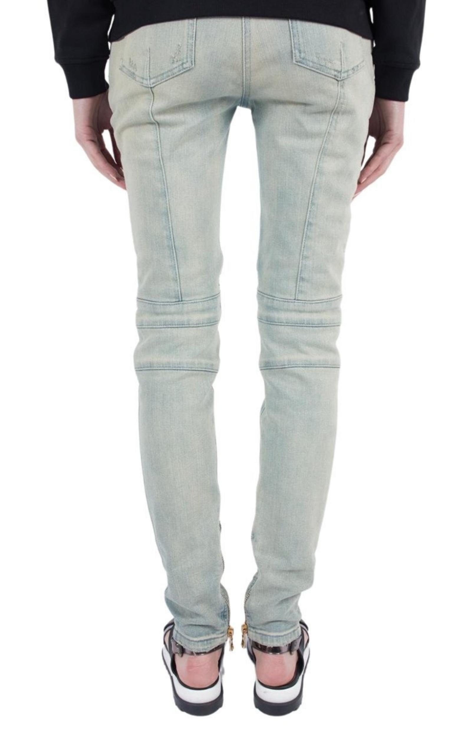 Distressed BikerJeans Balmain