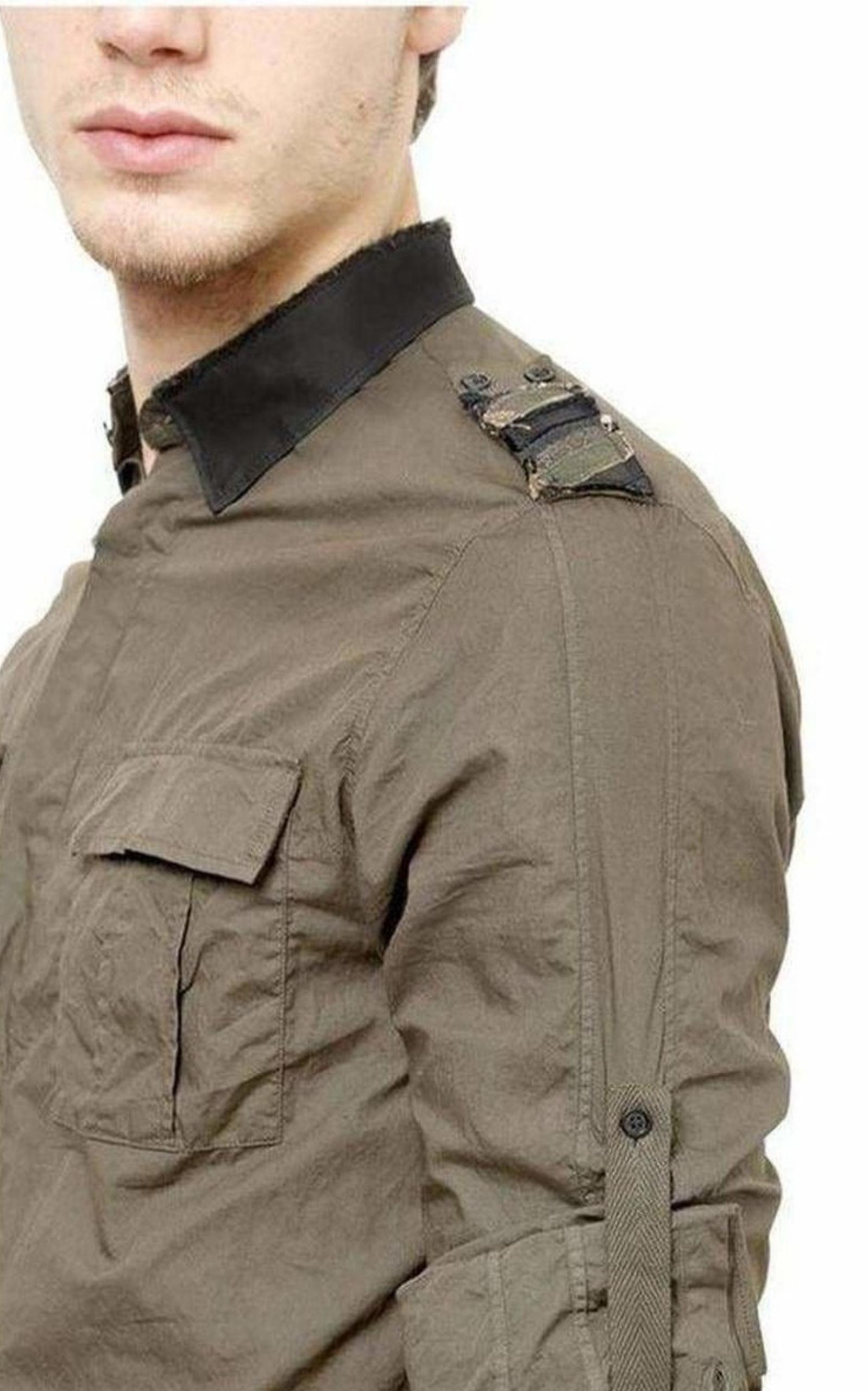 Military Khaki Shirt Style Balmain