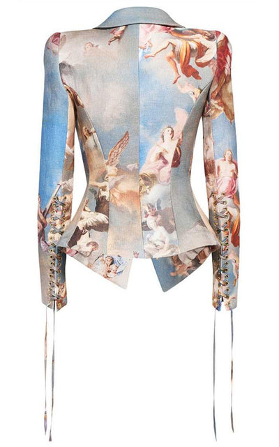 Sky Printed Canvas Jacket Balmain