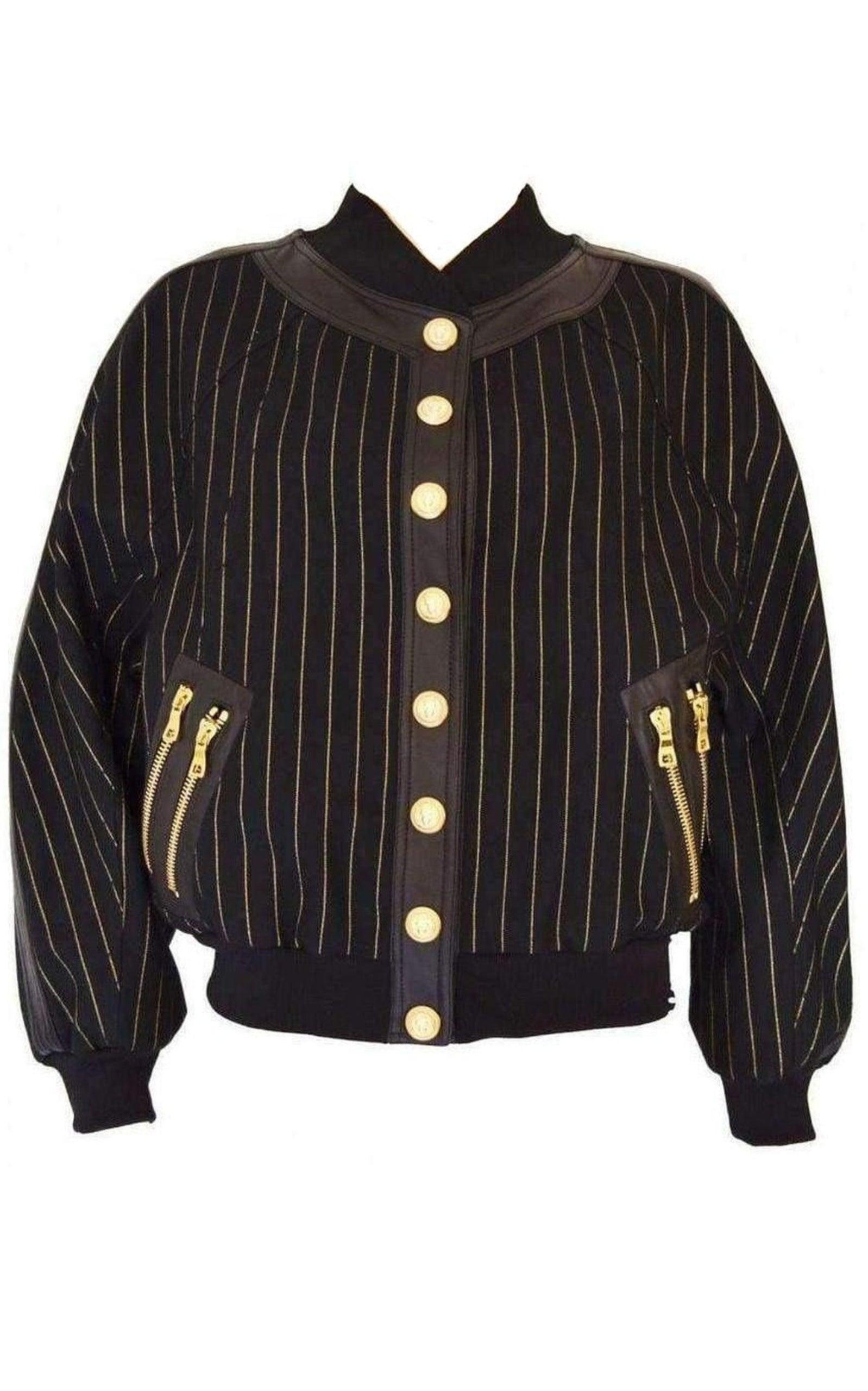 Striped Cotton Teddy Jacket Balmain