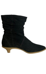 Black Comfortable Leather Boots BCBGMAXAZRIA